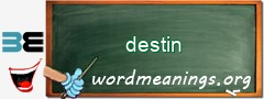 WordMeaning blackboard for destin